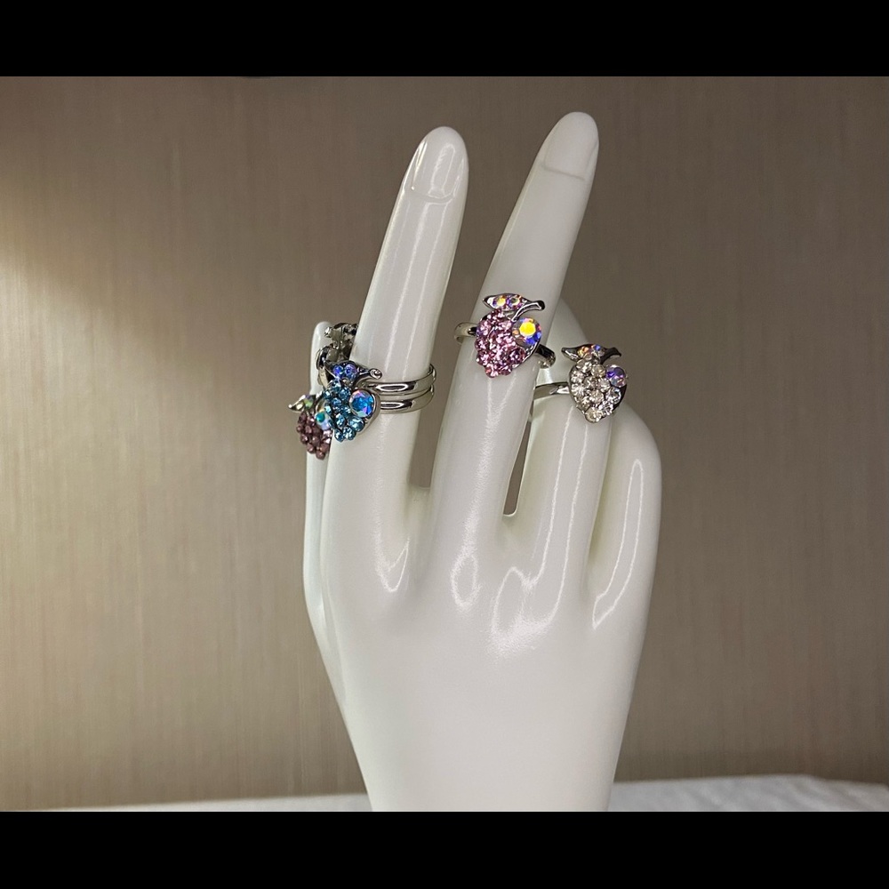 Rhinestone Crystal Apple Rings